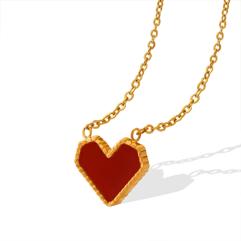 Wholesale Gold Plated Love Titanium Steel Clavicle Chain Necklace